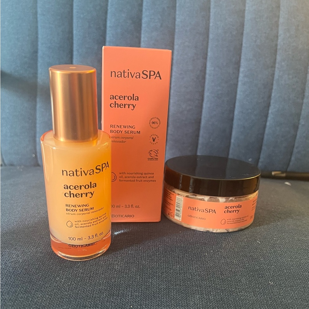 Ativa Acerola Cherry Renewing Body Serum and Cream Set - Orange